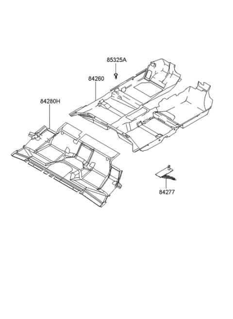 2000 Hyundai Elantra Carpet Assembly-Floor Diagram for 84270-2D500-SX