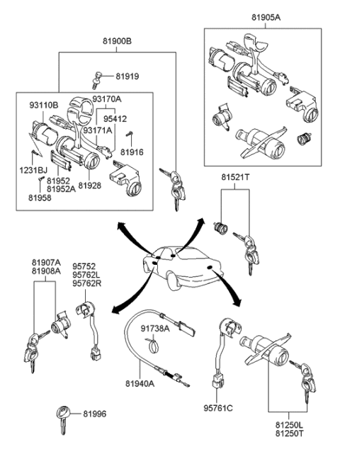 2011 Hyundai Elantra Bolt-Safety Lock Diagram for 81919-31000