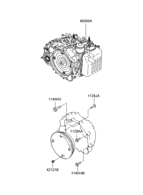 2000 Hyundai Elantra New Body Style Transaxle Assy-Auto Diagram