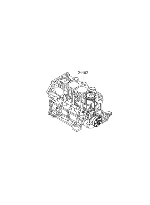 2000 Hyundai Elantra Short Engine Assy Diagram