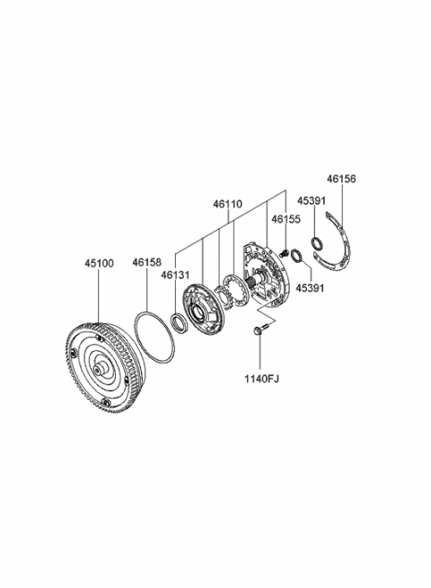 2006 Hyundai Elantra Old Body Style Oil Pump & TQ/Conv-Auto Diagram