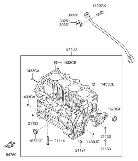 2005 Hyundai Elantra Cylinder Block Diagram