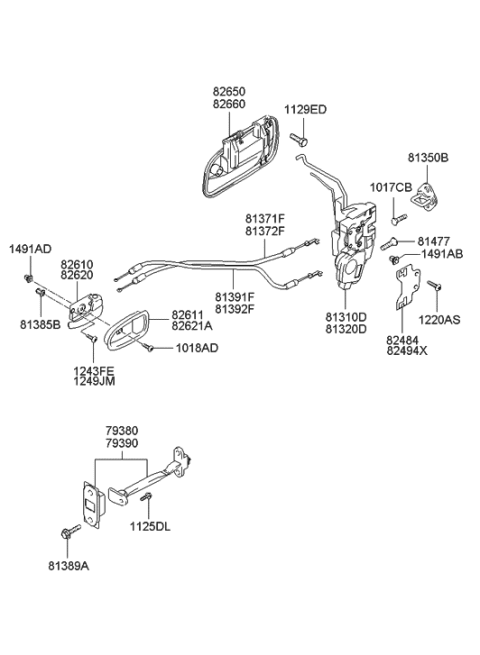 2006 Hyundai Elantra Old Body Style Front Door Locking Diagram
