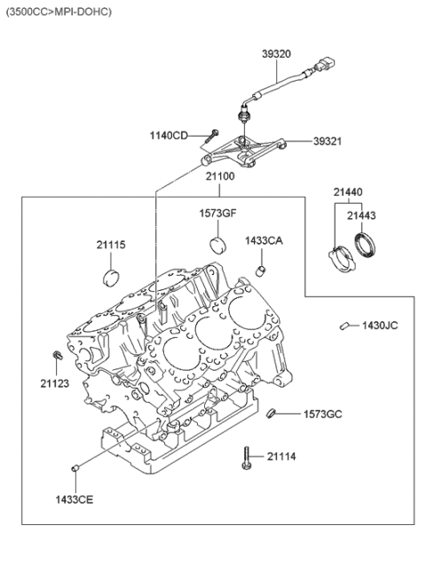 2004 Hyundai Santa Fe Cap-Sealing Diagram for 21115-35010