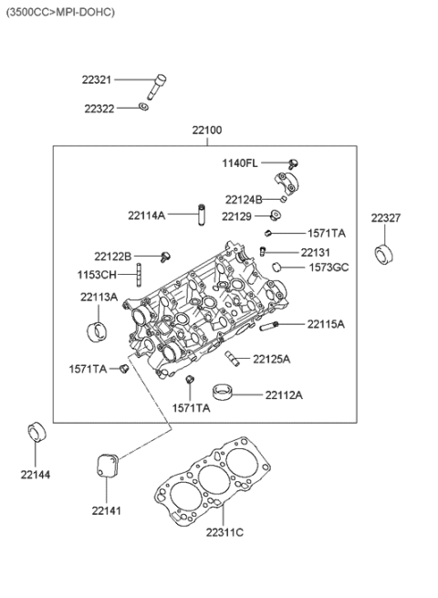 2002 Hyundai Santa Fe Cylinder Head Diagram 5