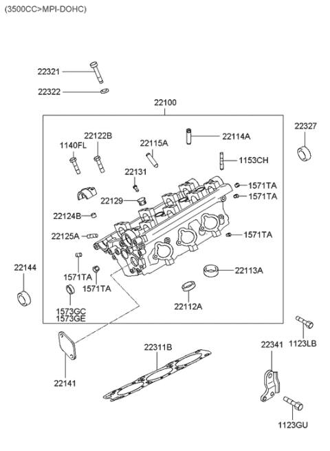 2006 Hyundai Santa Fe Old Body Style Cylinder Head Diagram 4