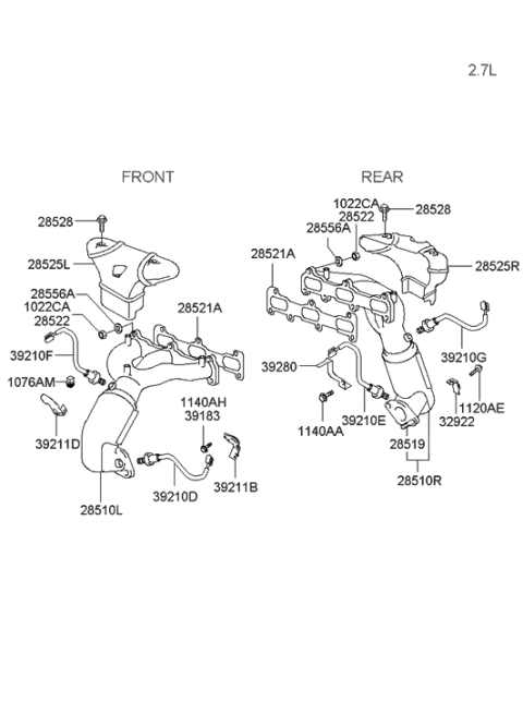 2003 Hyundai Santa Fe Bolt-Washer Assembly Diagram for 11200-06103