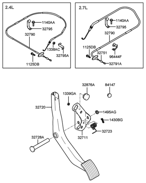 2006 Hyundai Santa Fe Old Body Style Accelerator Linkage Diagram 1