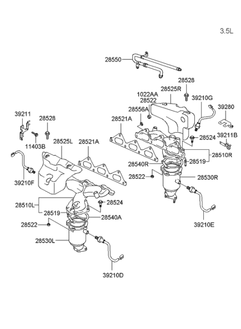 2006 Hyundai Santa Fe Old Body Style Exhaust Manifold Diagram 3