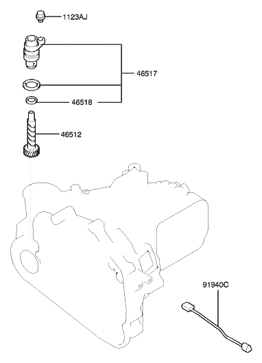 2006 Hyundai Santa Fe Old Body Style Speedometer Driven Gear (MTA) Diagram