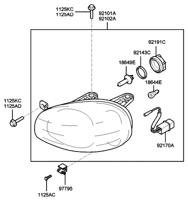 2005 Hyundai Santa Fe Head Lamp Diagram