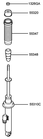 2006 Hyundai Santa Fe Old Body Style Rear Shock Absorber & Spring Diagram 2
