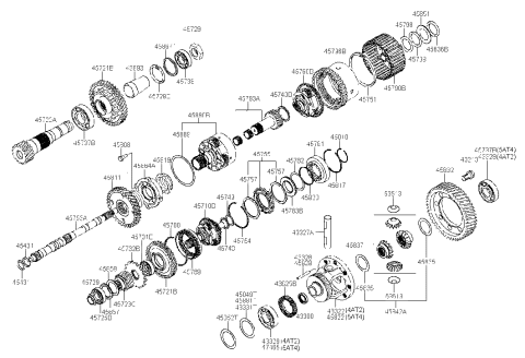 2002 Hyundai Santa Fe Gear-Transfer Driven Diagram for 45721-39300