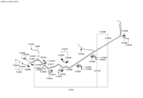 2006 Hyundai Santa Fe Old Body Style Fuel Line Diagram 1