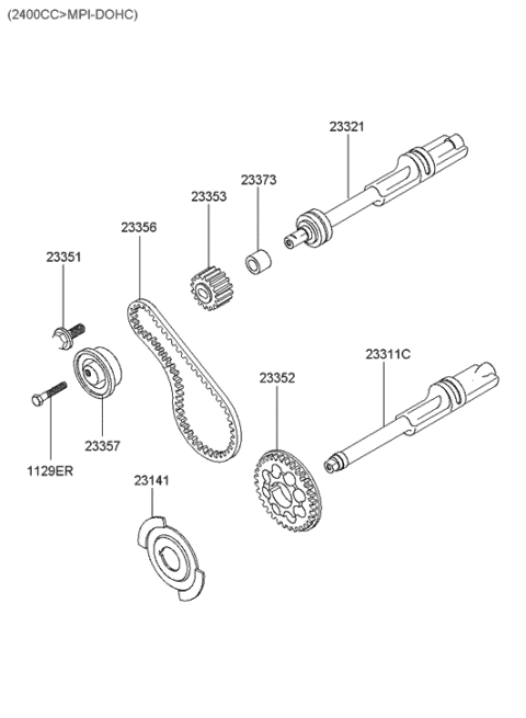 2006 Hyundai Santa Fe Old Body Style Balancer Belt Train Diagram