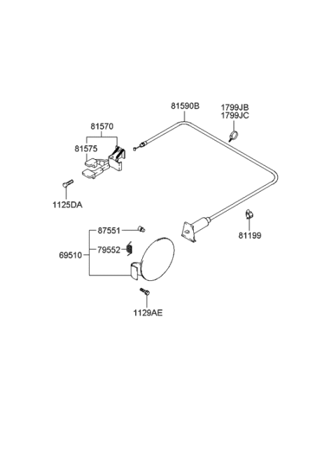 2006 Hyundai Santa Fe Old Body Style Fuel Filler Door Diagram