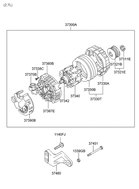 2006 Hyundai Santa Fe Old Body Style Generator Diagram 2