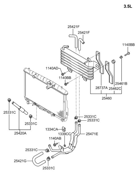 2006 Hyundai Santa Fe Old Body Style Oil Cooling Diagram 2