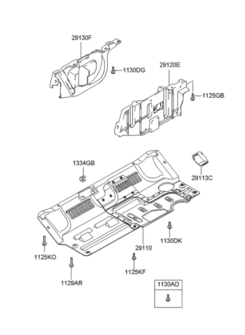 2002 Hyundai Santa Fe Cover-Side,RH Diagram for 29120-26000