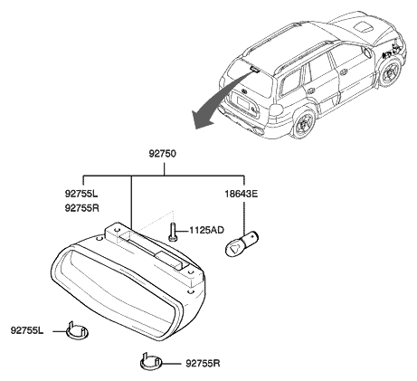 2006 Hyundai Santa Fe Old Body Style High Mounted Stop Lamp Diagram
