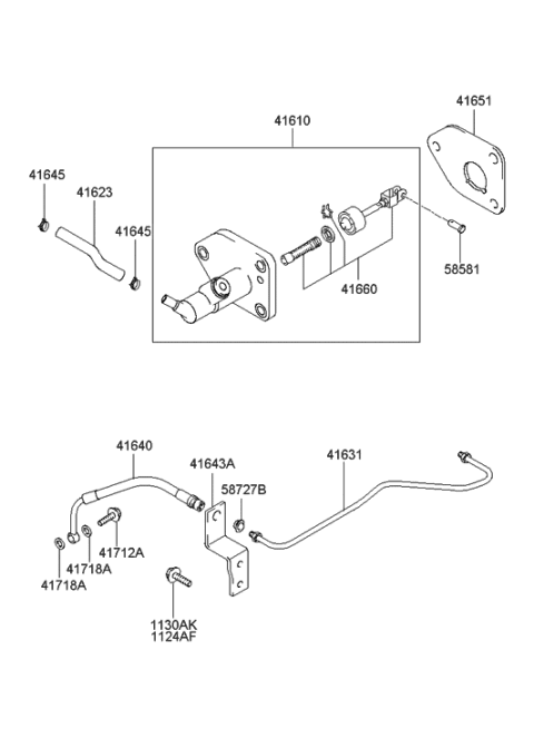 2006 Hyundai Santa Fe Old Body Style Clutch & Master Cylinder (MTA) Diagram