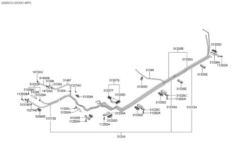 2006 Hyundai Santa Fe Old Body Style Fuel Line Diagram 3