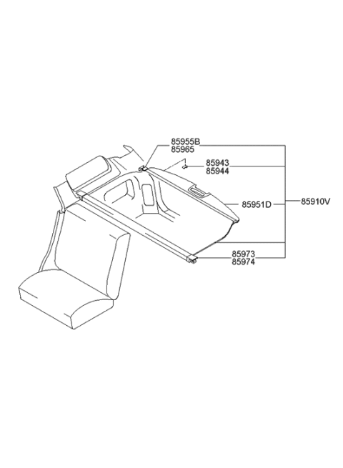 2006 Hyundai Santa Fe Old Body Style Covering Shelf Diagram