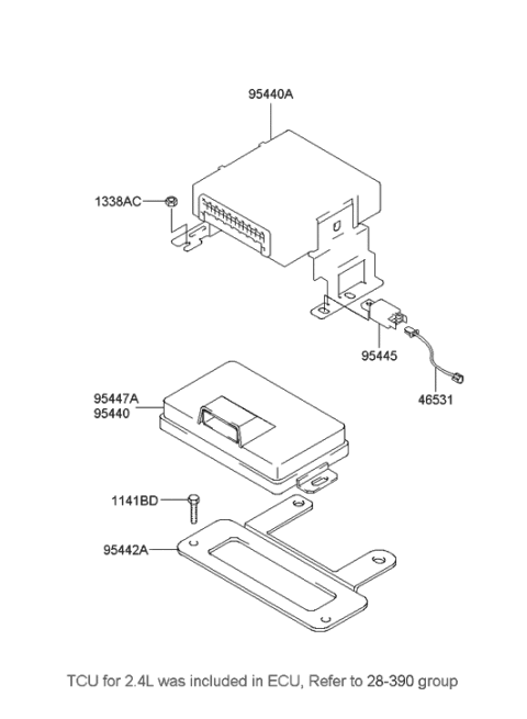 2020 Hyundai Ioniq Relay-A/T Control Diagram for 95445-39052