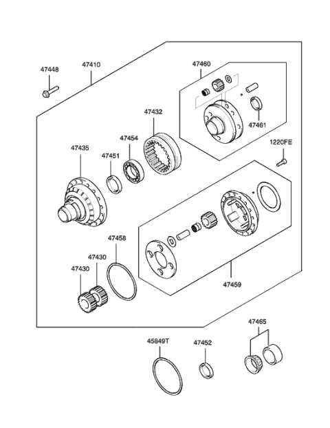 2001 Hyundai Santa Fe Double Differential Diagram