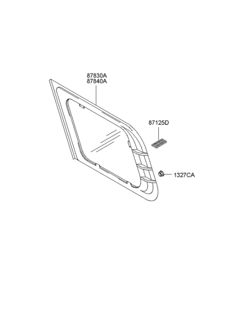 2005 Hyundai Santa Fe Glass & MOULDING Assembly-Quarter Diagram for 87830-26001