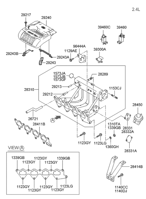 2005 Hyundai Santa Fe Intake Manifold Diagram 1