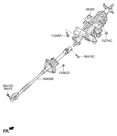 2014 Hyundai Equus Joint Assembly-Steering Diagram for 56400-3N600