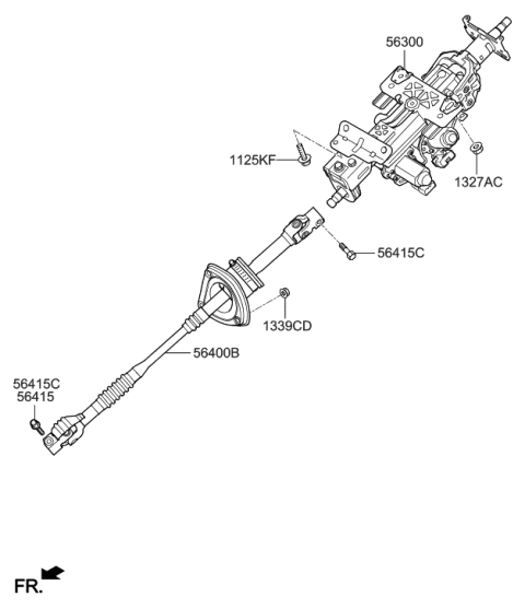 2015 Hyundai Equus Steering Column & Shaft Diagram