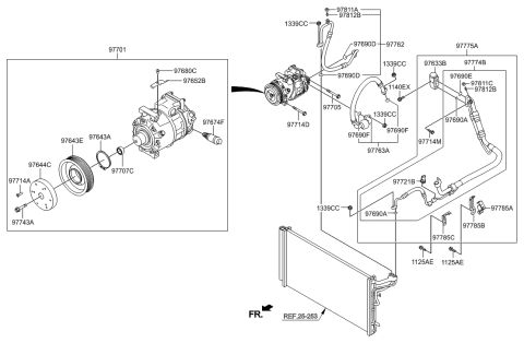 2017 Hyundai Tucson Expansion Valve Assembly Diagram for 97626-3N000