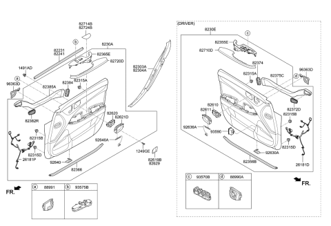 2018 Hyundai Tucson Power Window Assist Switch Assembly Diagram for 93575-3N055-4X