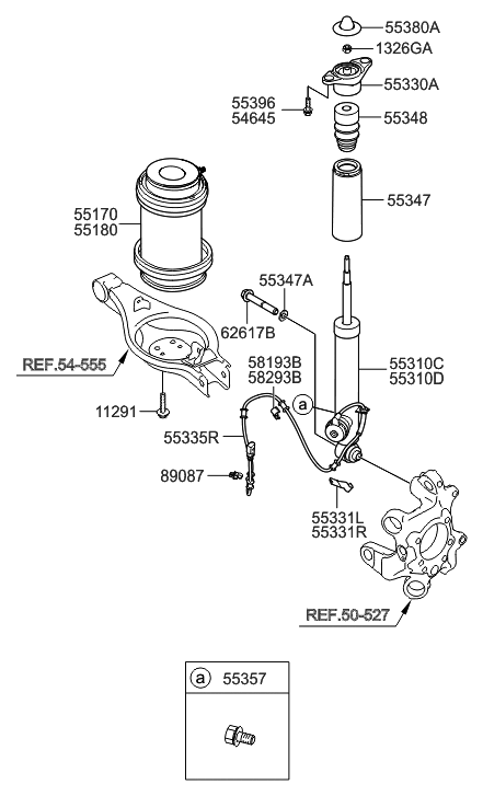 2014 Hyundai Equus Spring Assembly-Air, Rear LH Diagram for 55350-3M501