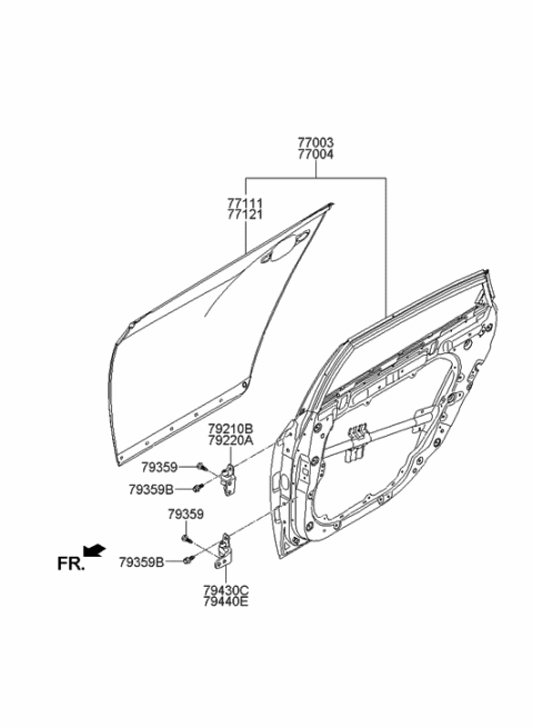 2015 Hyundai Equus Panel-Rear Door Diagram