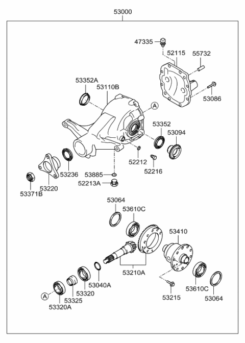 2017 Hyundai Tucson Carrier Assembly-Differential Diagram for 53000-3C322