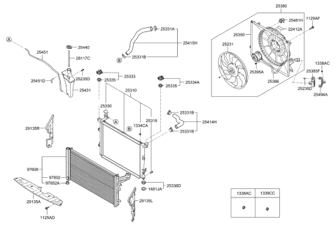 2017 Hyundai Tucson Condenser Assembly-Cooler Diagram for 97606-3N201