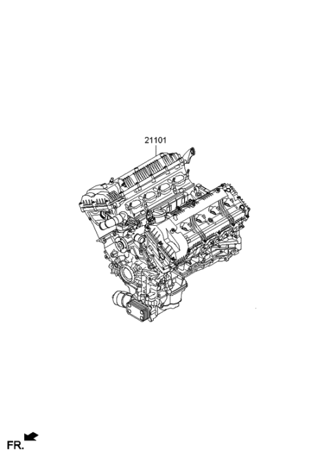 2015 Hyundai Equus Engine Assembly-Sub Diagram for 1K061-3FU01