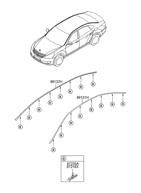 2015 Hyundai Equus Windshield Glass Diagram 2