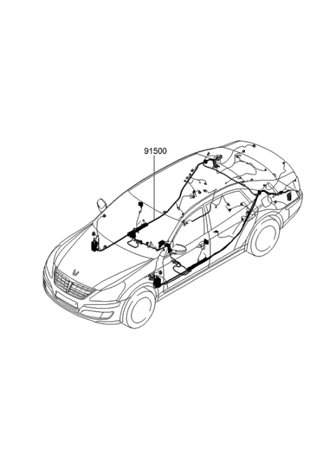 2015 Hyundai Equus Wiring Assembly-Floor Diagram for 91540-3N042