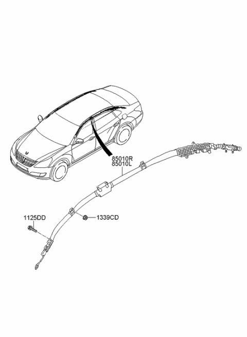 2014 Hyundai Equus Sunvisor & Head Lining Diagram 2