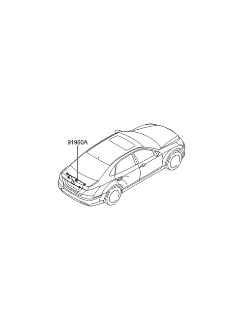 2015 Hyundai Equus Wiring Assembly-Trunk Lid Diagram for 91673-3N040