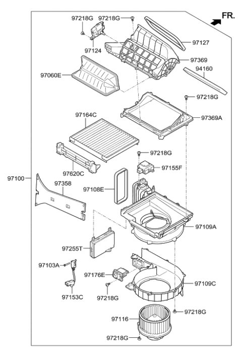 2015 Hyundai Equus Door Assembly-Air Inlet Diagram for 97142-3M000