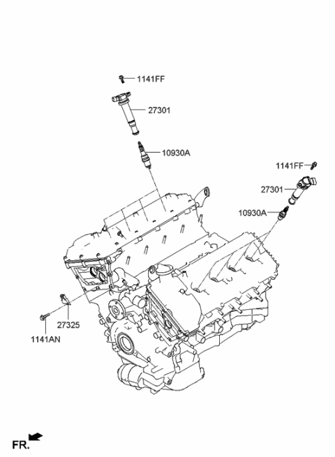 2014 Hyundai Equus Spark Plug & Cable Diagram