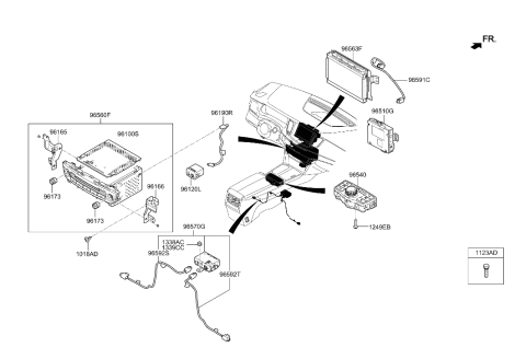 2015 Hyundai Equus Cable Assembly-Usb Diagram for 96595-3N500