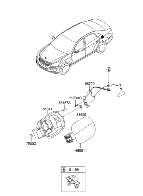 2015 Hyundai Equus Fuel Filler Door Diagram