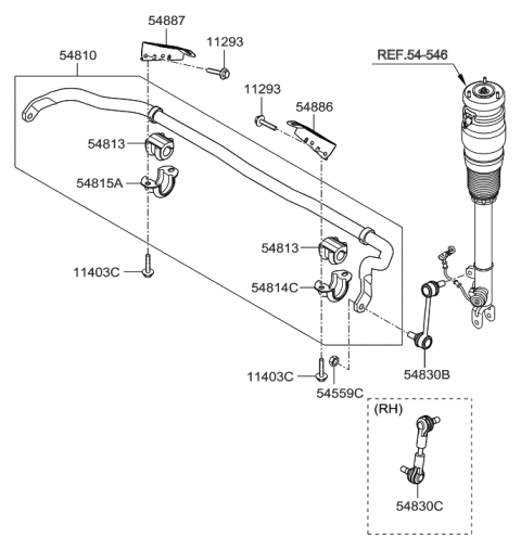 2015 Hyundai Equus Protector,RH Diagram for 54891-3M100