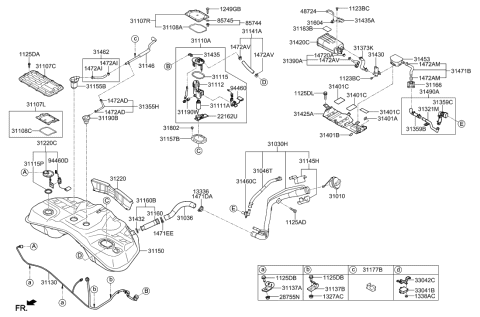 2014 Hyundai Equus Bracket-Fuel Pump Diagram for 33042-3N000